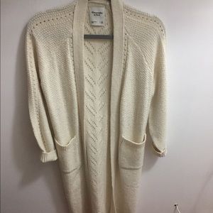 Abercrombie & Fitch duster cardigan cream XS